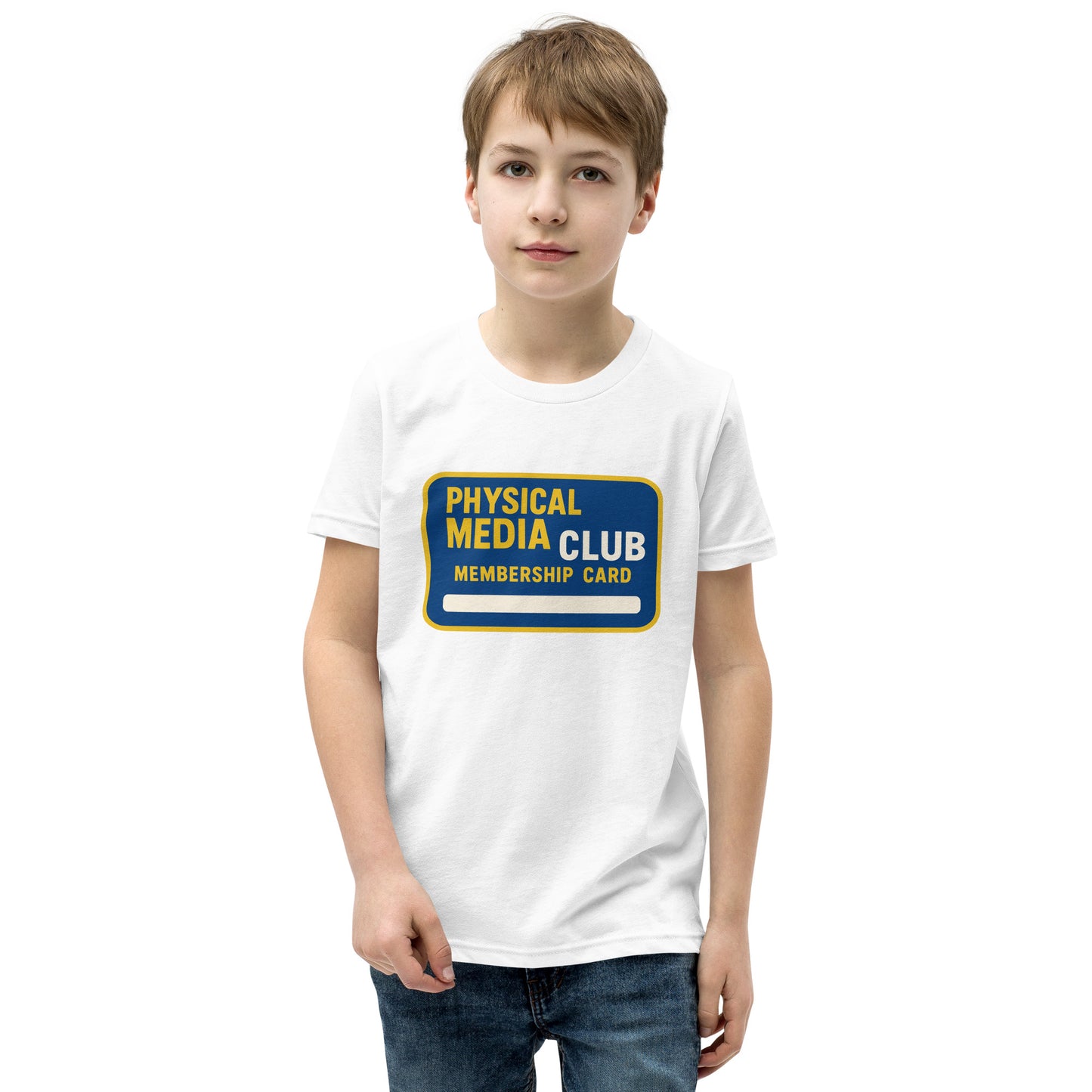 Physical Media Club Youth Short Sleeve T-Shirt  from Rare Plus Apparel – unique movie & pop culture inspired design.