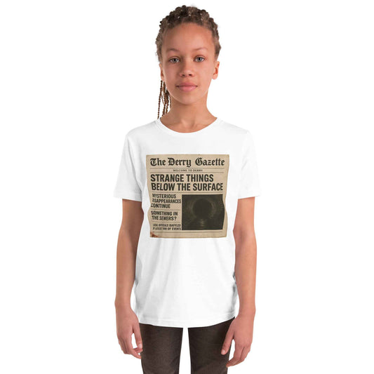 The Derry Gazette “Strange Things Below the Surface” Youth Short Sleeve T-Shirt
