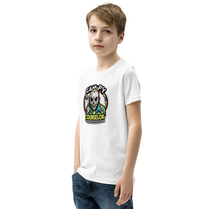 Campy Counselor Youth Short Sleeve T-Shirt  from Rare Plus Apparel – unique movie & pop culture inspired design.