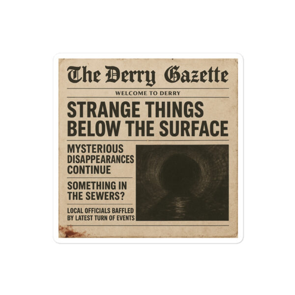 Home - Shop Now at Rare Plus Apparel “The Derry Gazette” (Strange Things Below the Surface) Bubble-free stickers