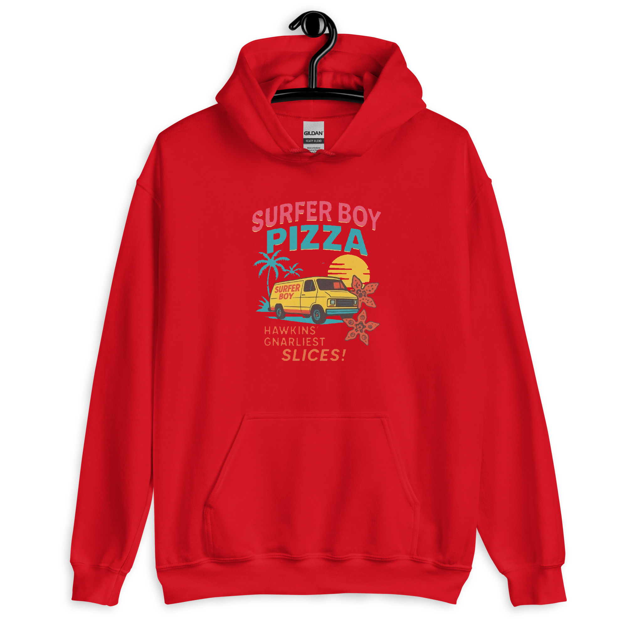 Stranger Things Surfer Boy Pizza Unisex Hoodie - Shop Now at Rare Plus Apparel Stranger Things Surfer Boy Pizza Unisex Hoodie - Image 6