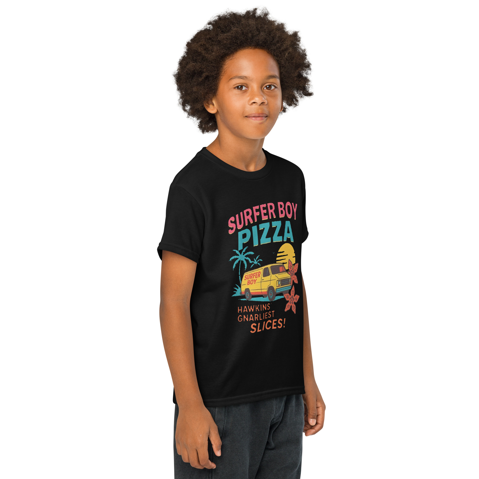 Stranger Things Surfer Boy Pizza Youth t-shirt - Shop Now at Rare Plus Apparel Stranger Things Surfer Boy Pizza Youth t-shirt - Image 5