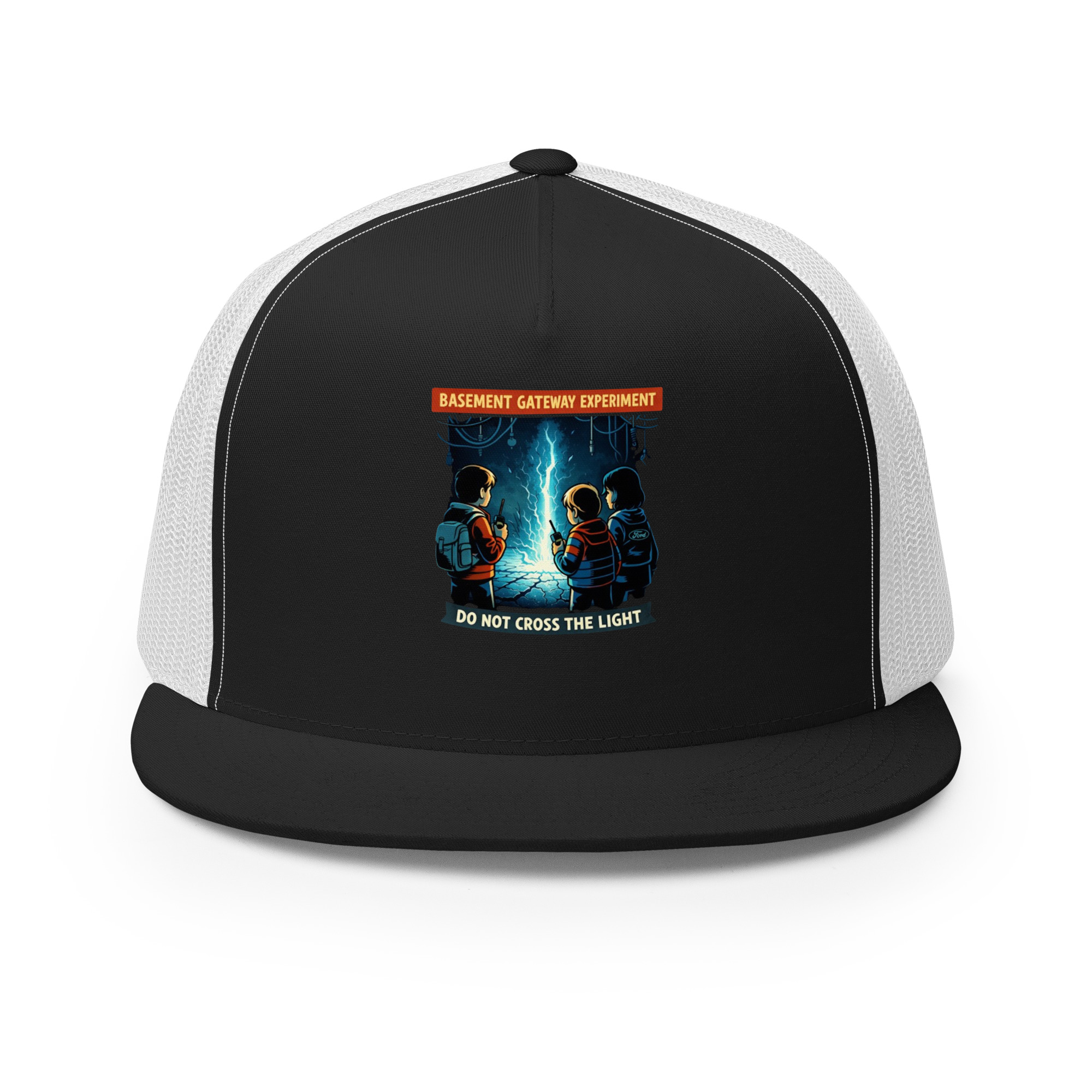 Basement Gateway Experiment (Stranger-Things-Inspired Fan Art) Trucker Cap - Shop Now at Rare Plus Apparel Basement Gateway Experiment (Stranger-Things-Inspired Fan Art) Trucker Cap - Image 2