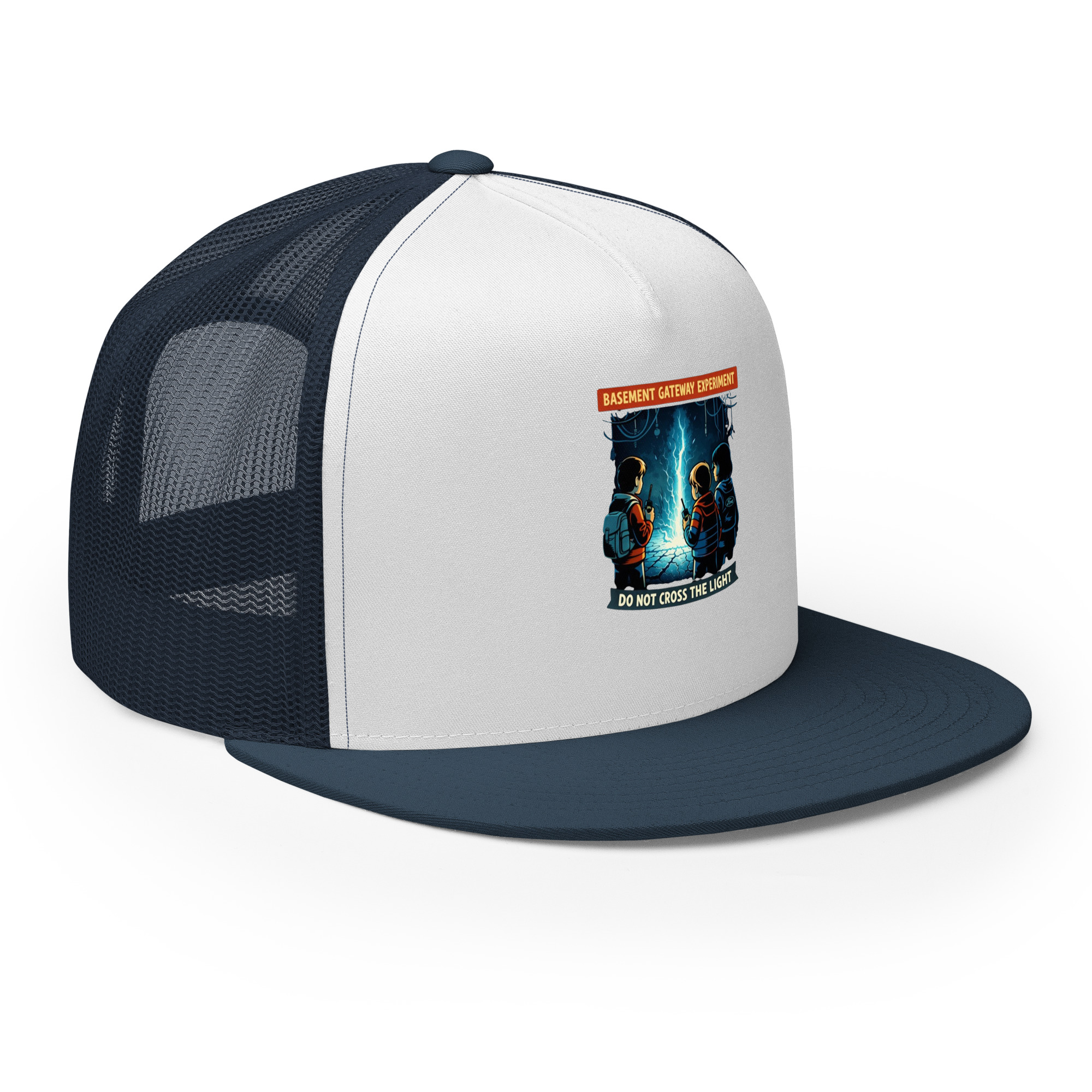 Basement Gateway Experiment (Stranger-Things-Inspired Fan Art) Trucker Cap - Shop Now at Rare Plus Apparel Basement Gateway Experiment (Stranger-Things-Inspired Fan Art) Trucker Cap - Image 30