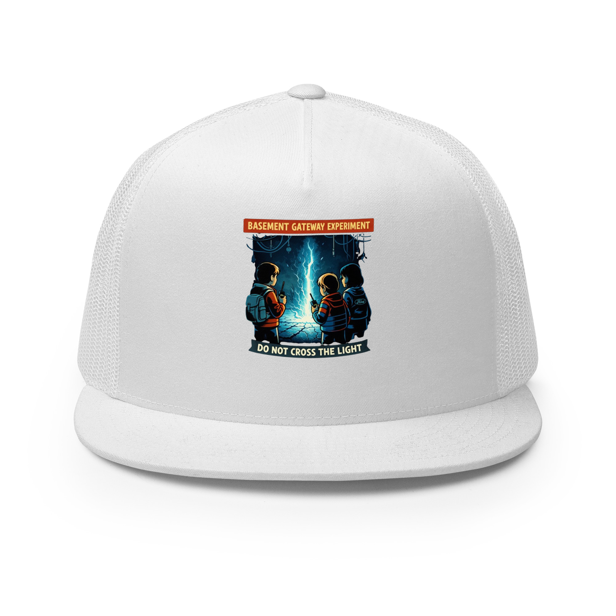 Basement Gateway Experiment (Stranger-Things-Inspired Fan Art) Trucker Cap - Shop Now at Rare Plus Apparel Basement Gateway Experiment (Stranger-Things-Inspired Fan Art) Trucker Cap - Image 43