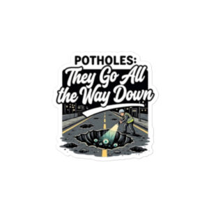 Home - Shop Now at Rare Plus Apparel Potholes: They Go All the Way Down Bubble-free stickers